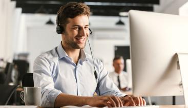 Man working in a call center