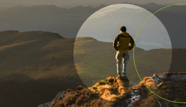 Person looking out at landscape