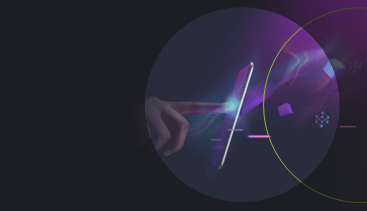 Person touching phone and interacting with digital experiences